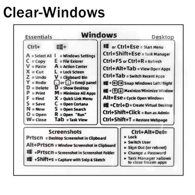 Atsauces tastatūras īsinājumtaustiņu uzlīmes Līmes datora klēpjdatoram galddatora saīsnes uzlīme Apple Mac Chromebook datora logam Photoshop