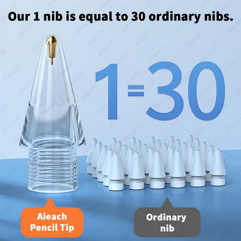 Aieach 3/6 gab Appl zīmuļa uzgalis Apple iPad zīmulim 1. 2. paaudzes dubultā slāņa 2B HB plānas nomaiņas uzgaļi Apple zīmuļa uzgalim