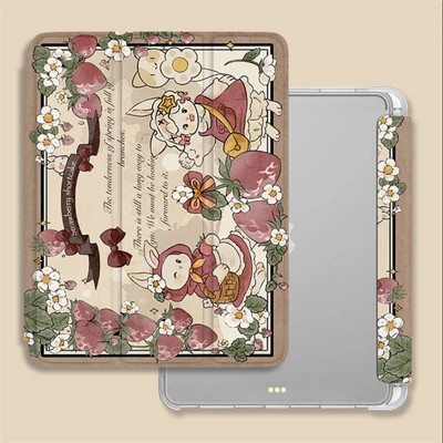 Paredzēts iPad 2018–2022 Pro 11 10,2 collu Air 3 4 5 10,5 10,9 jauks ziedu truša futrālis iPad Mini 4 5 6 7,9 8,3 collu vāciņš