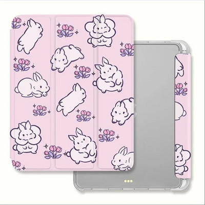 Paredzēts iPad 2018–2022 Pro 11 10,2 collu Air 3 4 5 10,5 10,9 jauks ziedu truša futrālis iPad Mini 4 5 6 7,9 8,3 collu vāciņš