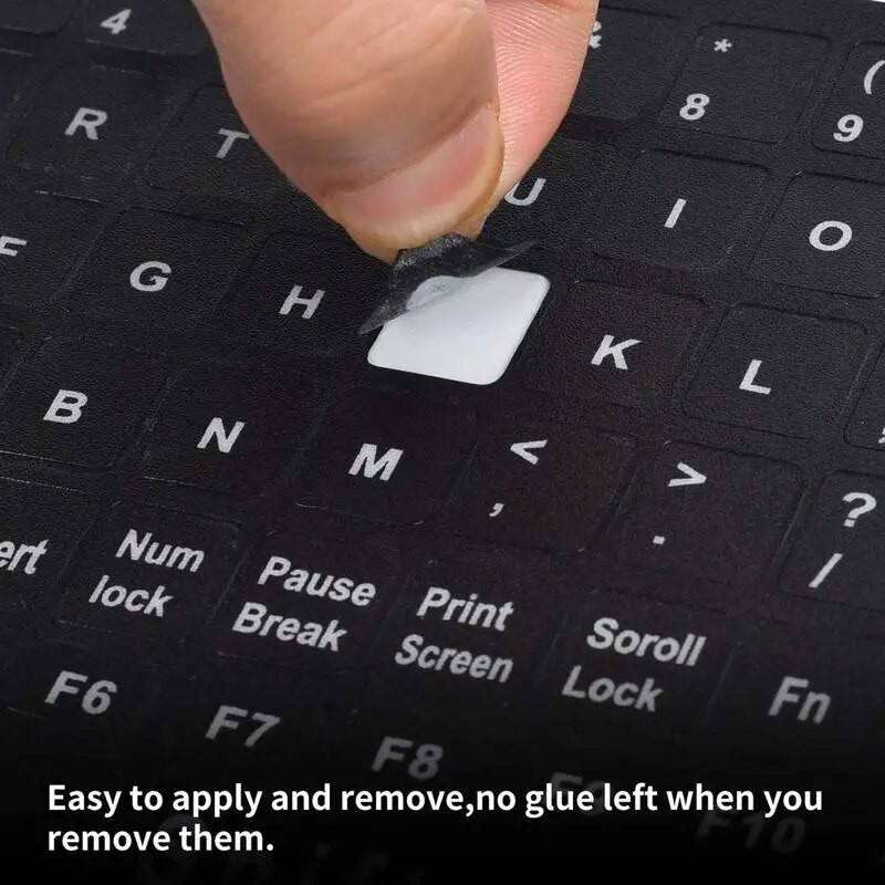 Ruski Španjolski Francuski Njemački Naljepnice za tipkovnicu Slovo Abeceda Raspored Naljepnica Crna naljepnica Za Laptop Desktop PC Računalo