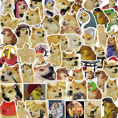 50 gab. Mazgāt Neona Gaismas Jauki Kaķis Smieklīgi Suņu Uzlīmes Klēpjdators Tālrunis Bagāža Motocikls Auto Ūdensizturīgs Karikatūra Uzlīmes Bērnu Rotaļlieta Uzlīme