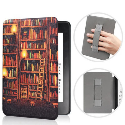 Pentru Kindle 11th Husă inteligentă cu curea de mână Husă din piele PU vopsită pentru Kindle 11th C2V2L3 2022 Slimshell de protecție magnetică