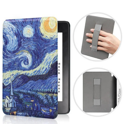 Pentru Kindle 11th Husă inteligentă cu curea de mână Husă din piele PU vopsită pentru Kindle 11th C2V2L3 2022 Slimshell de protecție magnetică