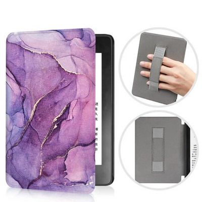 Pentru Kindle 11th Husă inteligentă cu curea de mână Husă din piele PU vopsită pentru Kindle 11th C2V2L3 2022 Slimshell de protecție magnetică