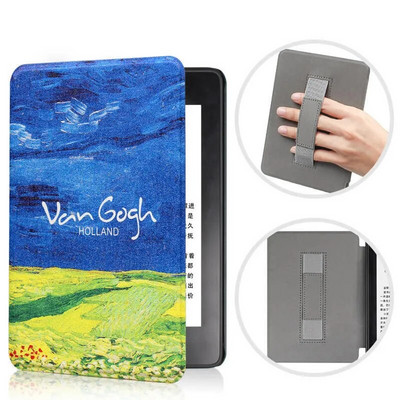 Pentru Kindle 11th Husă inteligentă cu curea de mână Husă din piele PU vopsită pentru Kindle 11th C2V2L3 2022 Slimshell de protecție magnetică