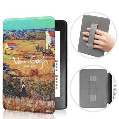 Pentru Kindle 11th Husă inteligentă cu curea de mână Husă din piele PU vopsită pentru Kindle 11th C2V2L3 2022 Slimshell de protecție magnetică