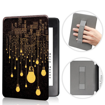 Pentru Kindle 11th Husă inteligentă cu curea de mână Husă din piele PU vopsită pentru Kindle 11th C2V2L3 2022 Slimshell de protecție magnetică
