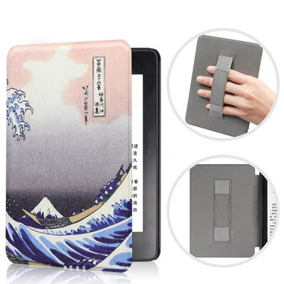 Pentru Kindle 11th Husă inteligentă cu curea de mână Husă din piele PU vopsită pentru Kindle 11th C2V2L3 2022 Slimshell de protecție magnetică