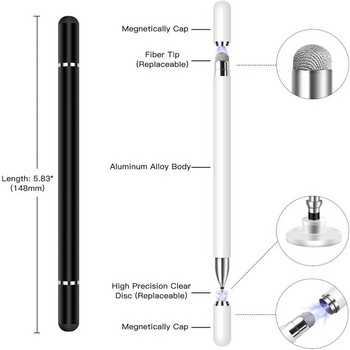 Magcle 2 σε 1 Universal Disc Stylus styleus Pencil for Apple Ipad Screen Screen Pens Capacitive Stylist for Xiaomi Pad 5 Tablet