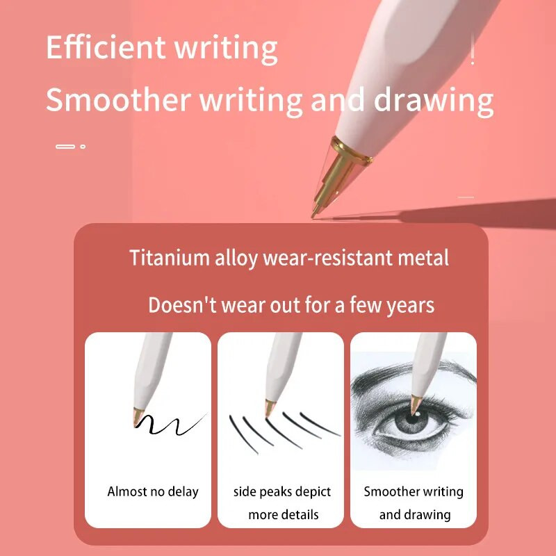 Tkey Transparent Pink Blue Metal Pencil Tips for Apple Pencil 1/2ης γενιάς iPad Stylus Ανταλλακτικά μολύβι αφής μύτης