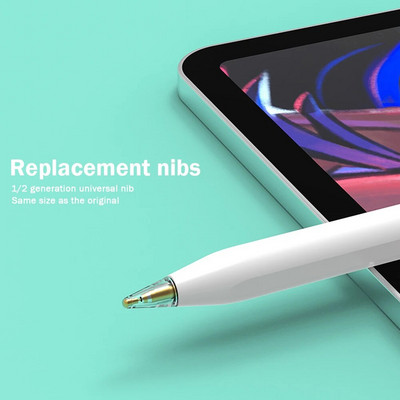 1/2 τμχ Ανταλλακτικό μύτης μολυβιού Ανταλλακτικό μύτης ABS Διαφανές ανταλλακτικό μύτη για Apple Pencil Gen 1/2 iPad Stylus Stylus Spare Nib