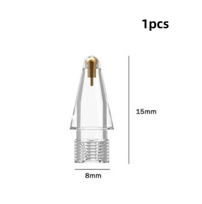 1/2 vnt. pieštuko antgalio atsarginio antgalio keitimo antgalis ABS permatomas pakaitinis antgalis, skirtas Apple Pencil Gen 1/2 iPad Stylus rašiklio atsarginiam antgaliui