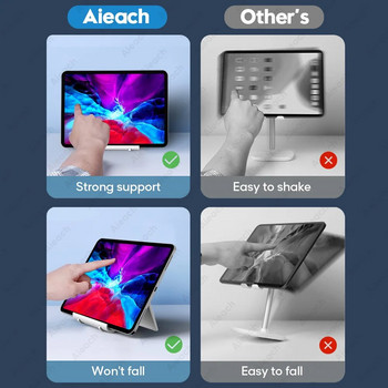 AIEACH Стойка за телефон за таблет iPad Стойка за iPad Pro iPhone Xiaomi Регулируема поддръжка за настолен таблет Стойка за телефон Стойка за таблет