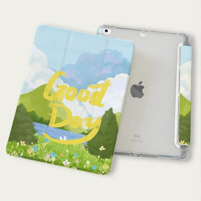 iPad 2022 Air 5 10,9 2021 2020 10,2 Pro 11 12,9 collas, glezna ainava Good Day, trīskāršā stila futrālis iPad Mini 6 vāciņam