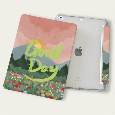 iPad 2022 Air 5 10,9 2021 2020 10,2 Pro 11 12,9 collas, glezna ainava Good Day, trīskāršā stila futrālis iPad Mini 6 vāciņam
