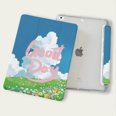 iPad 2022 Air 5 10,9 2021 2020 10,2 Pro 11 12,9 collas, glezna ainava Good Day, trīskāršā stila futrālis iPad Mini 6 vāciņam