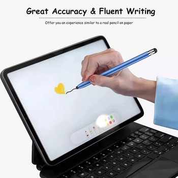 Στυλό αφής για Tablet Μολύβι Universal Capacitive Stylus Διπλή διπλή κεφαλή σιλικόνης για iPad Android Smartphone