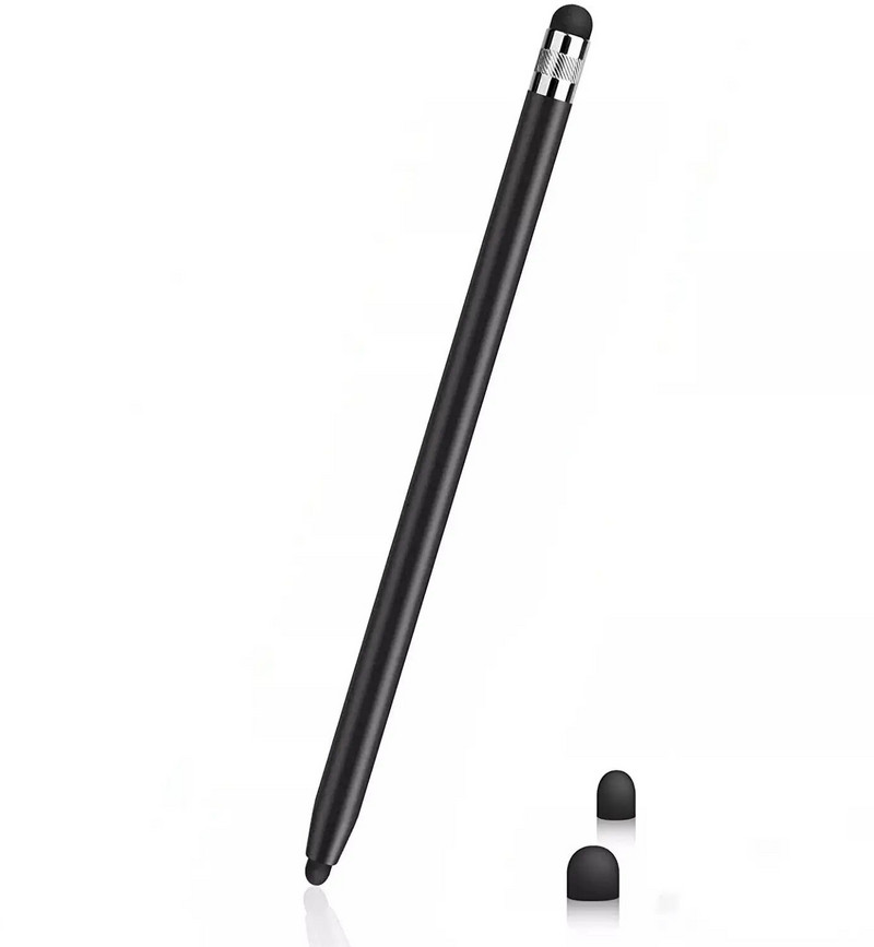 Skārienekrāna pildspalva planšetdatoram, universāls zīmulis, kapacitatīvs irbulis, dubultā dubultā silikona galviņa iPad Android viedtālrunim