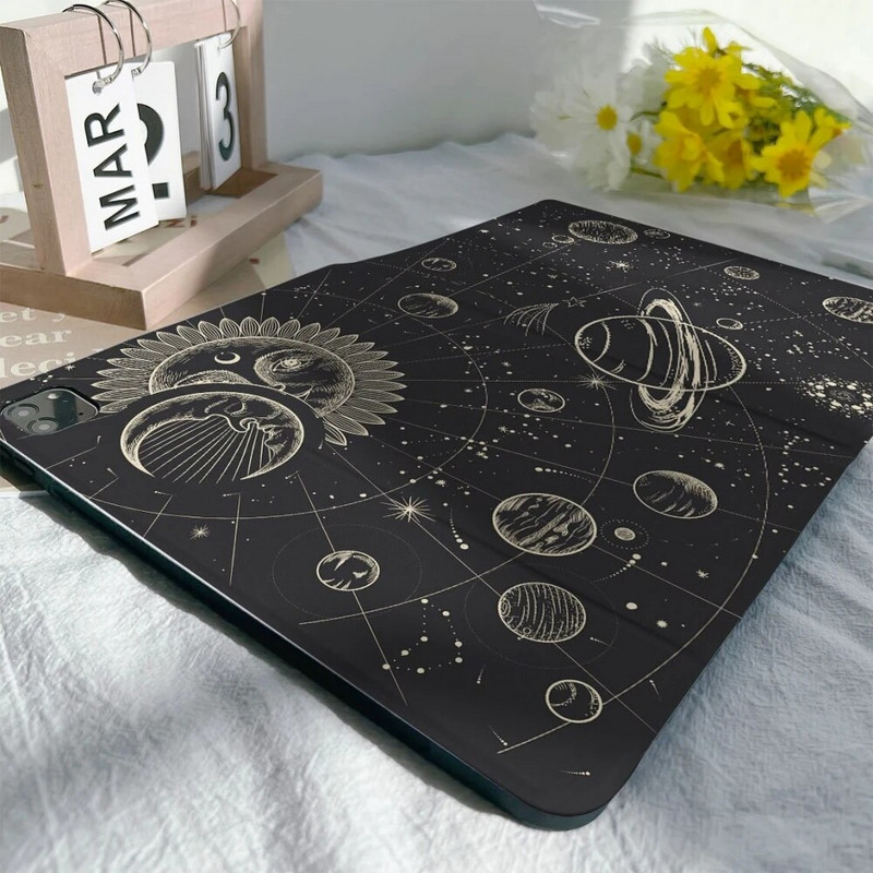 Star Space Planet ar zīmuļa turētāju Funda futrālis jaunajam iPad Air 5. 4. 10.9 iPad Pro 11 10.2 8. 9. Air3 pro10.5 10. 2022.