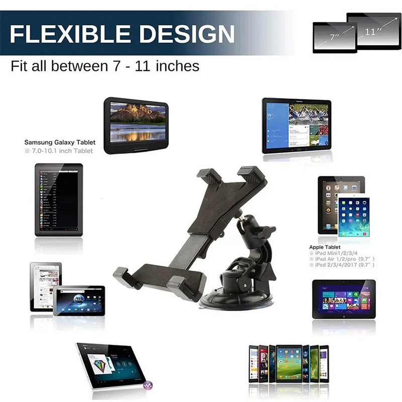 Xnyocn βάση στήριξης αυτοκινήτου tablet για iPad Air 1 2 Mini 2 3 4 Pro 9.7 10.5 Universal βάση παρμπρίζ για καρτέλα Samsung 7 έως 11 ιντσών