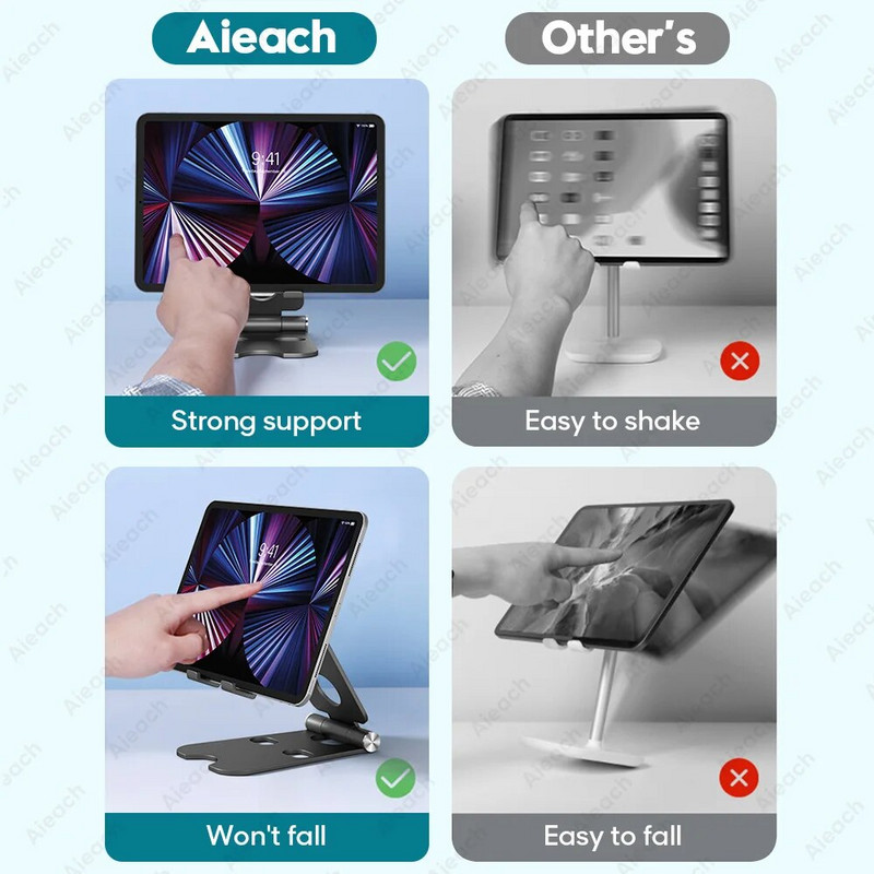iPad statīvs priekš iPad Pro 11 12,9 collu planšetdatora turētājs Samsung Xiaomi Huawei metāla regulējams salokāms mobilā tālruņa planšetdatora statīvs