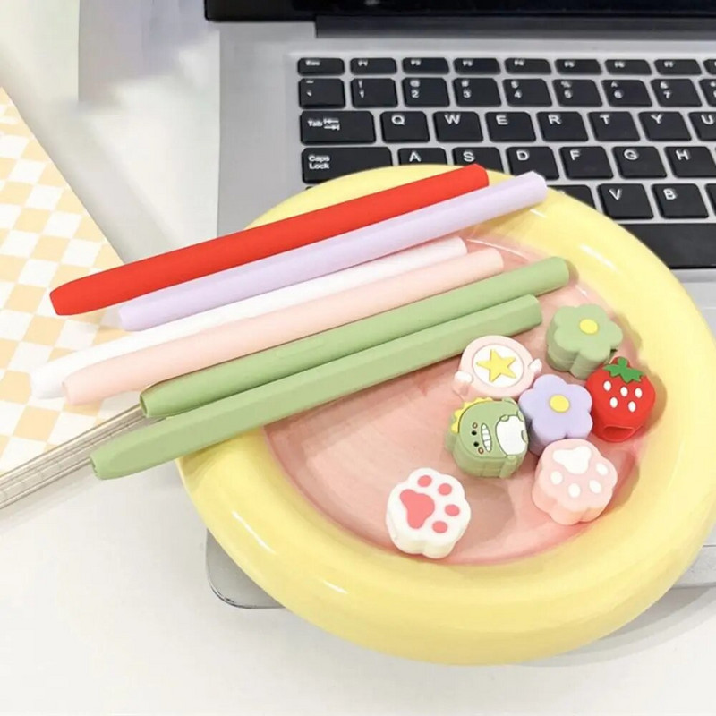 Jauks karikatūras planšetdatora pieskāriena zīmuļa futrālis, silikona irbuļa aizsargvāciņš Samsung Galaxy Tab S7/S8/S9 Plus Ultra S pildspalvas uzmavai