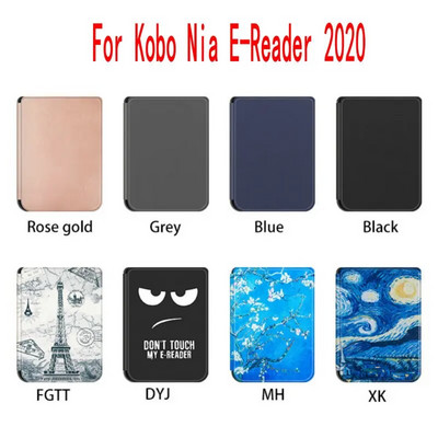 Vékony mágneses ébresztő/alvó tok Kobo Nia Ereader 2020 PU Ebook Smart Cover Ereader Skin Shellhez Könnyű Auto Sleep Funda Capa