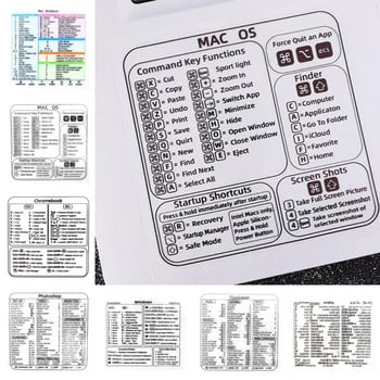 Αυτοκόλλητο συντομεύσεων πληκτρολογίου αναφοράς Windows PC για λειτουργία MAC OS Βοηθητικό αυτοκόλλητο Διαφανές αυτοκόλλητα συντομεύσεων πληκτρολογίου