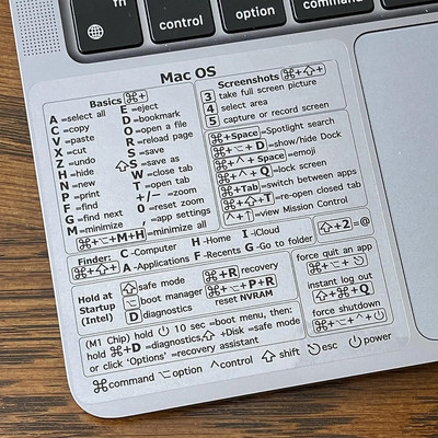 Αυτοκόλλητο συντομεύσεων πληκτρολογίου αναφοράς Windows PC για λειτουργία MAC OS Βοηθητικό αυτοκόλλητο Διαφανές αυτοκόλλητα συντομεύσεων πληκτρολογίου
