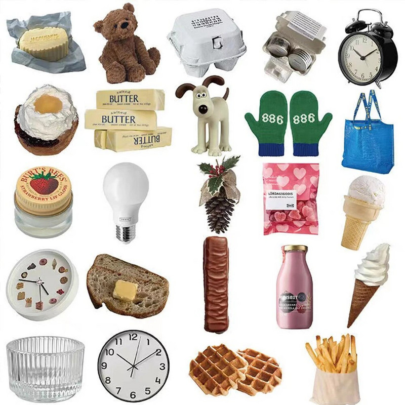 50 Gb Ins Stils Jaukas uzlīmes Karikatūra Piens Sviests Pārtikas Uzlīmes Ledusskapis Tālrunis Čemodāns Klēpjdators Piezīmjdators Uzlīmes Bērnu Rotaļlietu Uzlīmes