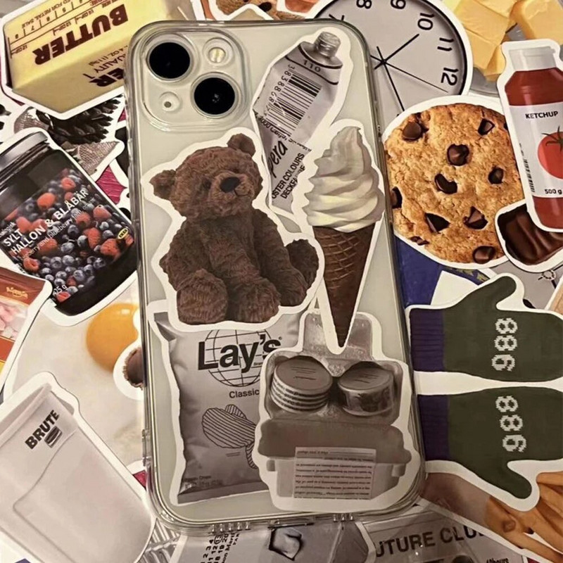 50 Gb Ins Stils Jaukas uzlīmes Karikatūra Piens Sviests Pārtikas Uzlīmes Ledusskapis Tālrunis Čemodāns Klēpjdators Piezīmjdators Uzlīmes Bērnu Rotaļlietu Uzlīmes