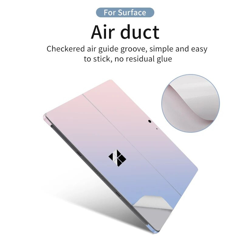 Αυτοκόλλητο βινυλίου αποχρωματισμού για Microsoft Surface Pro 9/8/7/6/5/4/3 Surface Pro X Go 3/2 Πίσω κάλυμμα σώματος για αυτοκόλλητα δέρματος
