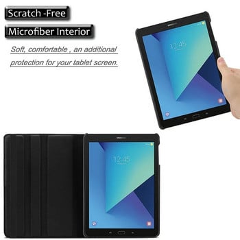 За Samsung Galaxy Tab S3 9.7 SM-T820 SM-T825 T829 Калъф за таблет Въртяща се на 360 Сгъваема стойка Скоба Flip Кожено защитно покритие