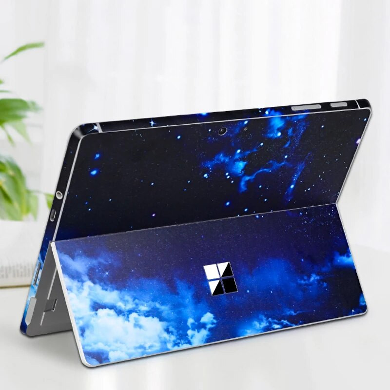 Krāsu drukas raksta vinila uzlīme priekš Microsoft Surface Pro 7/6/5/4/3 9/8X Go 2 aizmugurējā vāka ķermeņa uzlīme ādas aizsargs