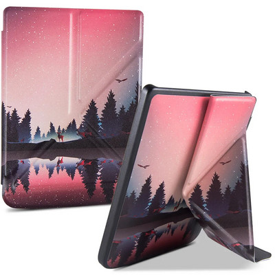 PocketBook 606/616/Pocketbook 627/628/Pocketbook 632/633 krāsainais futrālis — Origami statīva aizsargvāciņš ar automātisku miega režīmu/pamošanos