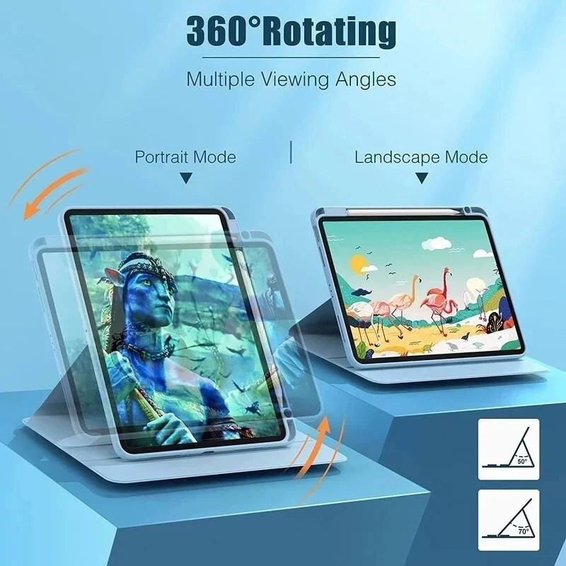 360° rotējošs futrālis Huawei Matepad Pro 12.6 Matepad 11.5 10.4 Pro 11 10.8 SE 10.1 T10S ādas caurspīdīgs vāciņš priekš Honor Pad 8