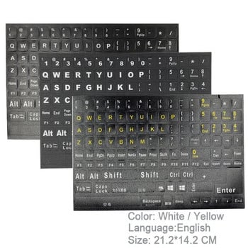 SR Αγγλικά Full 120 Keys Matte Standard αδιάβροχα αυτοκόλλητα πληκτρολογίου Διάταξη Letter Alphabet 10-17\