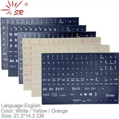 SR Αγγλικά Full 120 Keys Matte Standard αδιάβροχα αυτοκόλλητα πληκτρολογίου Διάταξη Letter Alphabet 10-17" Αξεσουάρ επιτραπέζιου υπολογιστή