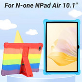Mīksts silikona vāciņš N-one NPad Air Case Kids Safety 10,1" planšetdatora statīvs Funda ar 4 triecienizturīgiem gaisa spilveniem