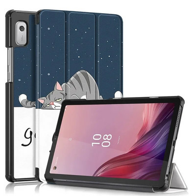Husă pentru tabletă Lenovo Tab M9 9" cu suport pliat în trei, funda magnetică din piele PU pentru husă Lenovo TB310FU Smart Sleep/Wake-up