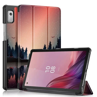 Husă pentru tabletă Lenovo Tab M9 9" cu suport pliat în trei, funda magnetică din piele PU pentru husă Lenovo TB310FU Smart Sleep/Wake-up