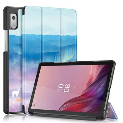 Husă pentru tabletă Lenovo Tab M9 9" cu suport pliat în trei, funda magnetică din piele PU pentru husă Lenovo TB310FU Smart Sleep/Wake-up