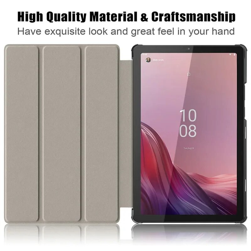 Coque For Lenovo Tab M9 9-tolline tahvelarvutiümbris, kolmekordselt volditud alus, PU-nahast magnetiline põhi Lenovo TB310FU jaoks, nutikas une-/äratuskaas
