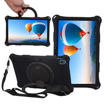 Νέα θήκη σιλικόνης για Realme Pad 10,4 ιντσών 2021 Kids Safe Αντικραδασμική κάλυψη σιλικόνης 360° Περιστρεφόμενο κάλυμμα βάσης με λουράκι παλάμης