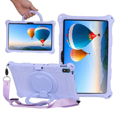 Νέα θήκη σιλικόνης για Realme Pad 10,4 ιντσών 2021 Kids Safe Αντικραδασμική κάλυψη σιλικόνης 360° Περιστρεφόμενο κάλυμμα βάσης με λουράκι παλάμης