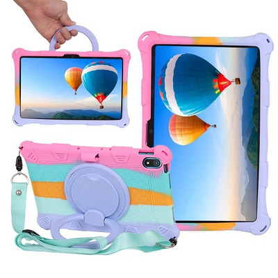 Νέα θήκη σιλικόνης για Realme Pad 10,4 ιντσών 2021 Kids Safe Αντικραδασμική κάλυψη σιλικόνης 360° Περιστρεφόμενο κάλυμμα βάσης με λουράκι παλάμης