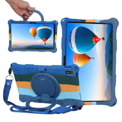 Νέα θήκη σιλικόνης για Realme Pad 10,4 ιντσών 2021 Kids Safe Αντικραδασμική κάλυψη σιλικόνης 360° Περιστρεφόμενο κάλυμμα βάσης με λουράκι παλάμης