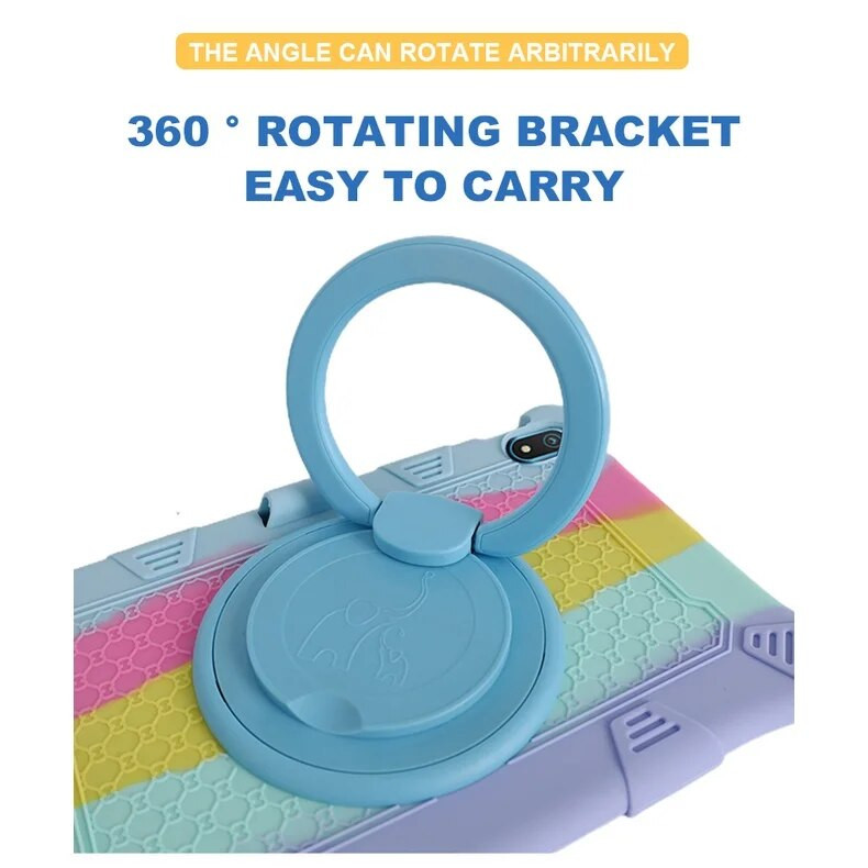 Νέα θήκη σιλικόνης για Realme Pad 10,4 ιντσών 2021 Kids Safe Αντικραδασμική κάλυψη σιλικόνης 360° Περιστρεφόμενο κάλυμμα βάσης με λουράκι παλάμης