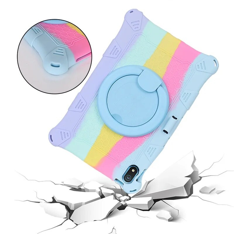Νέα θήκη σιλικόνης για Realme Pad 10,4 ιντσών 2021 Kids Safe Αντικραδασμική κάλυψη σιλικόνης 360° Περιστρεφόμενο κάλυμμα βάσης με λουράκι παλάμης